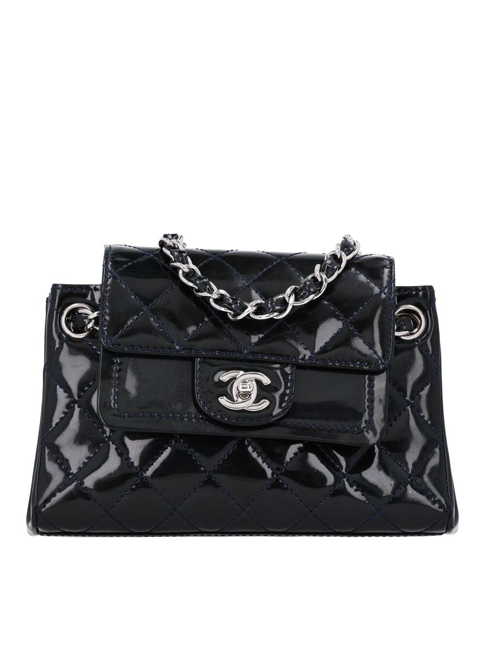Chanel Patent Quilted Accordion Double #359229C16B